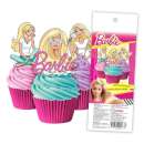 Edible Wafer Paper Cupcake Decorations - Barbie